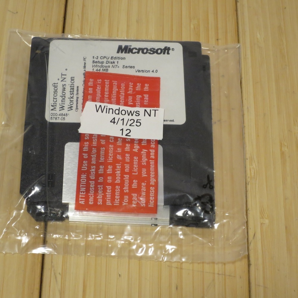 Microsoft‎ Windows NT 4.0 Workstation 1-2 CPU 3.5 in. Floppy Setup Disk Set - 12